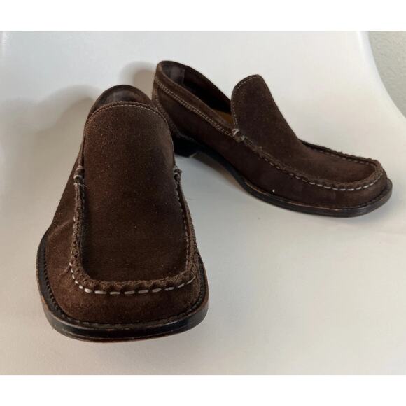 Chocolate Brown Suede Loafers 8D Kenneth Cole New York Driver men’s dress shoes main image 10